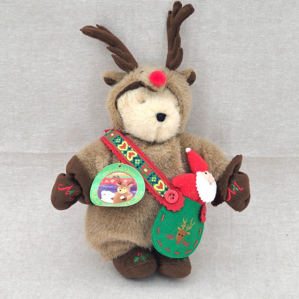 North American Bear Co 1996 Muffy the Red Nosed Reinbear Limited Edition NWT